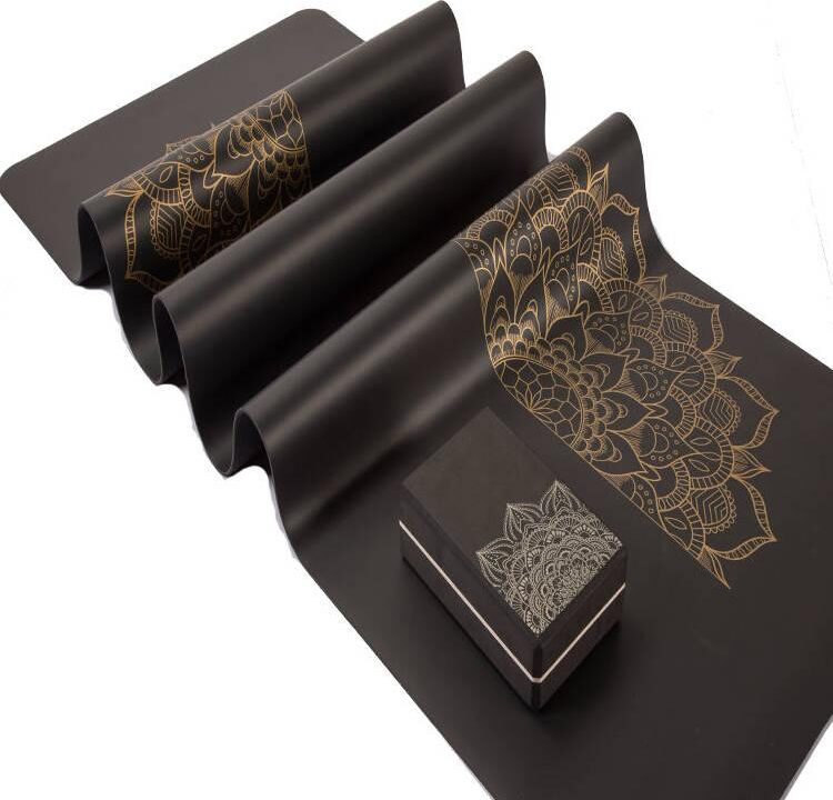 Tapis de yoga en caoutchouc PU écologique avec logo personnalisé